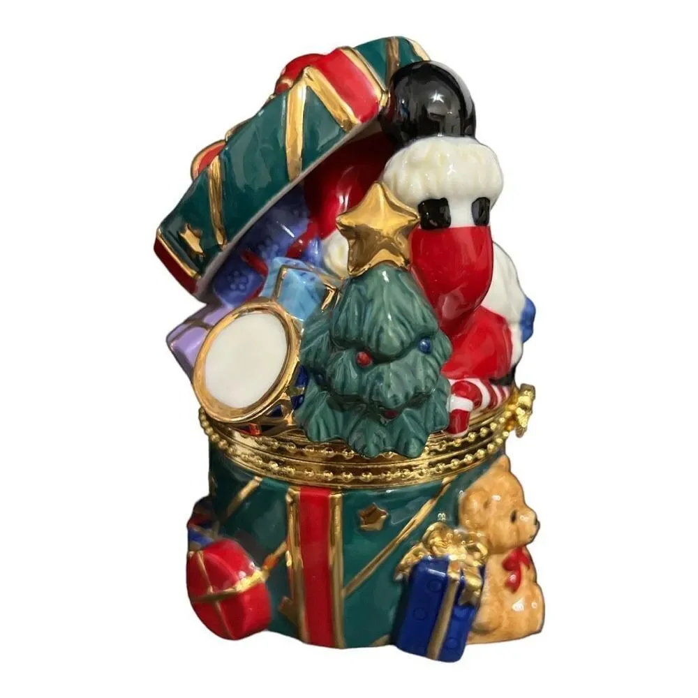 Traditions decorative, porcelain Christmas trinket box